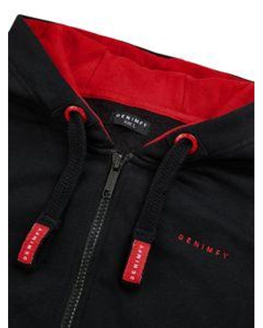 DENIMFY Sweatjacke Herren Mit Kapuze Reißverschluss Regular Fit Dfleo in Black für Herren