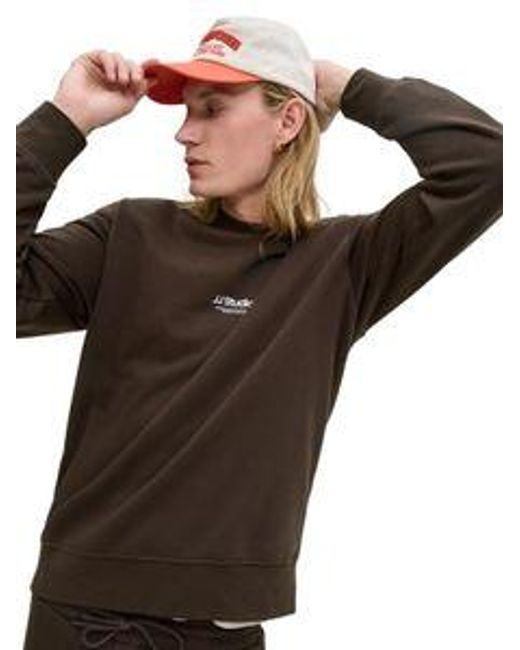 Jack & Jones Herren Sweatshirt Jjesoho Sweat Crew Neck in Brown für Herren