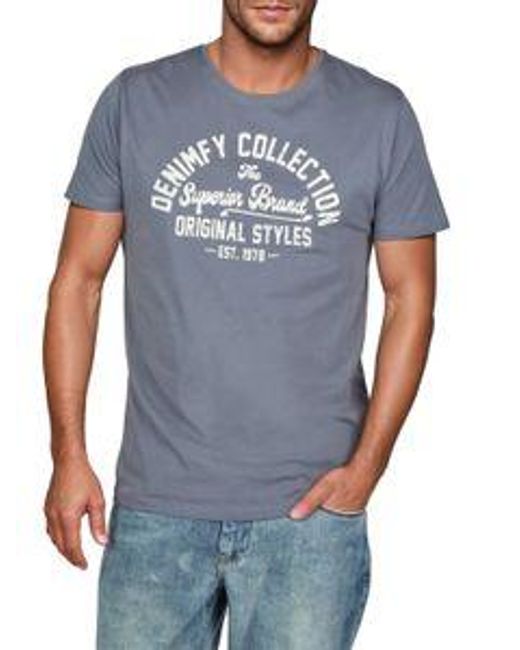 DENIMFY Tshirt Herren Baumwolle Regular Fit Dfnuri 4Er Pack Set in Blue für Herren
