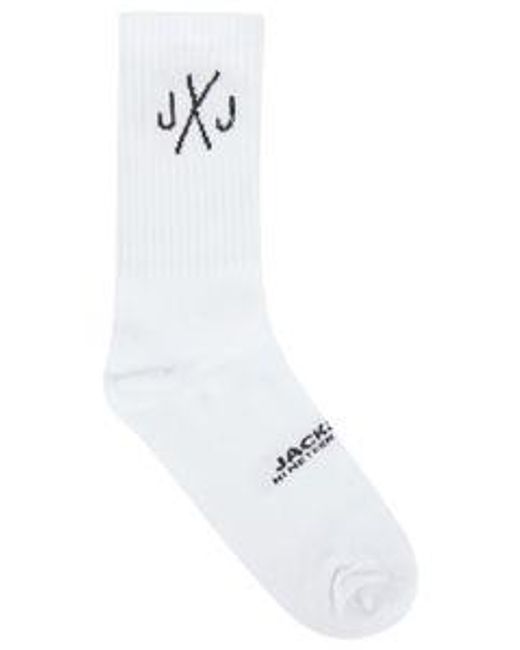 Jack & Jones Tennissocken Herren Schwarz Weiß Jacdirect Tennis Sock 20Er Pack in White für Herren