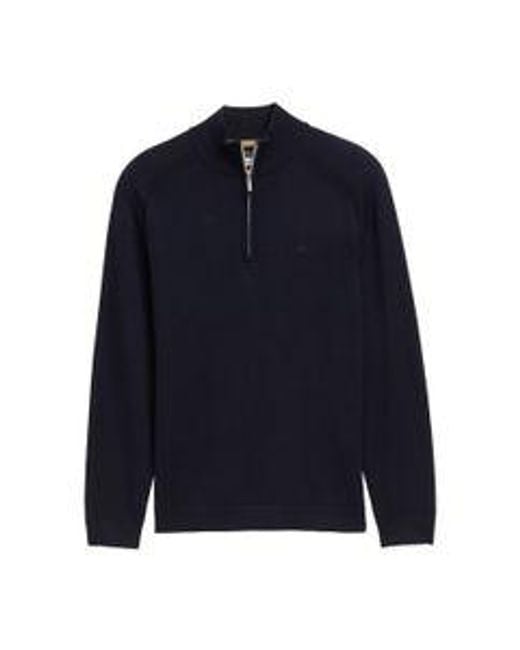 Tom Tailor Herren Strickpullover Basic Knit Troyer in Blue für Herren