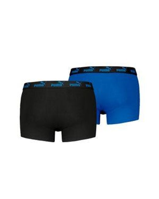 PUMA Herren Boxershort Elements Basic Trunks 2Er Pack in Blue für Herren