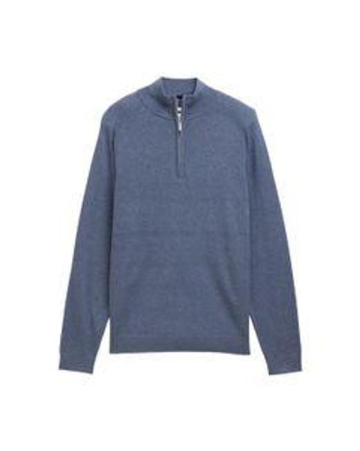 Tom Tailor Herren Strickpullover Basic Knit Troyer in Blue für Herren