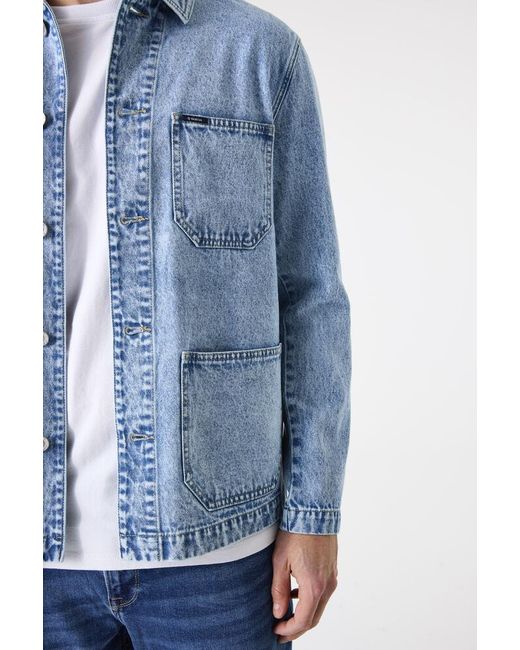 Garcia Denim Chore Jacket Light Used in het Blue voor heren