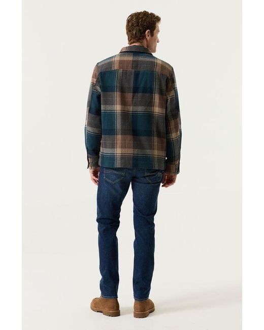 Pilot Overshirt Geruit in het Blue voor heren