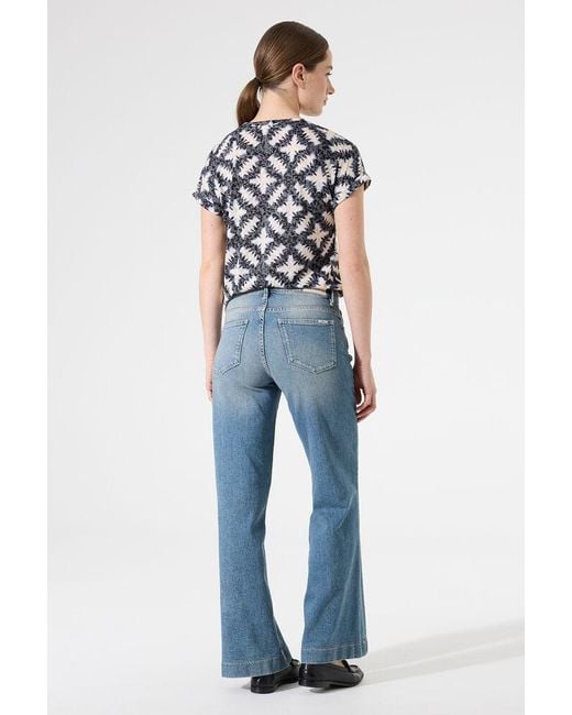 Garcia T-shirt Met Print in het Blue