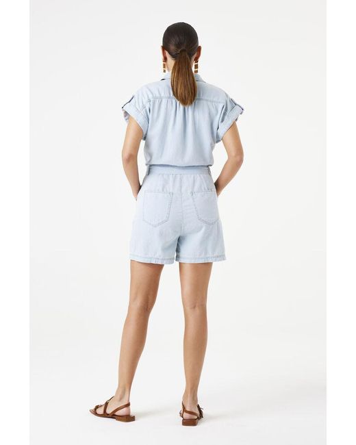 Garcia Denim Playsuit Bleached in het White