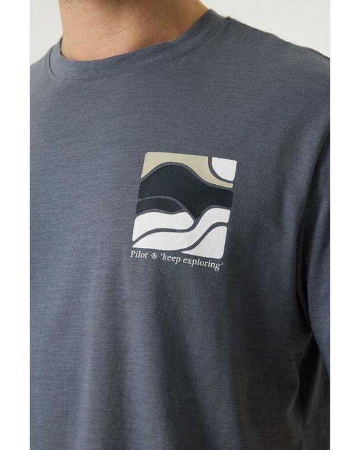 Pilot T-shirt in het Blue voor heren