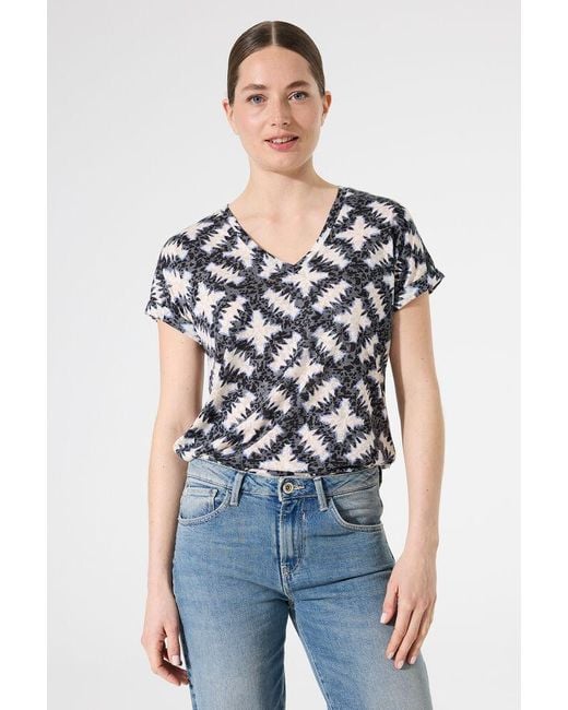 Garcia T-shirt Met Print in het Blue