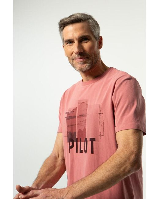 Pilot T-shirt in het Pink voor heren