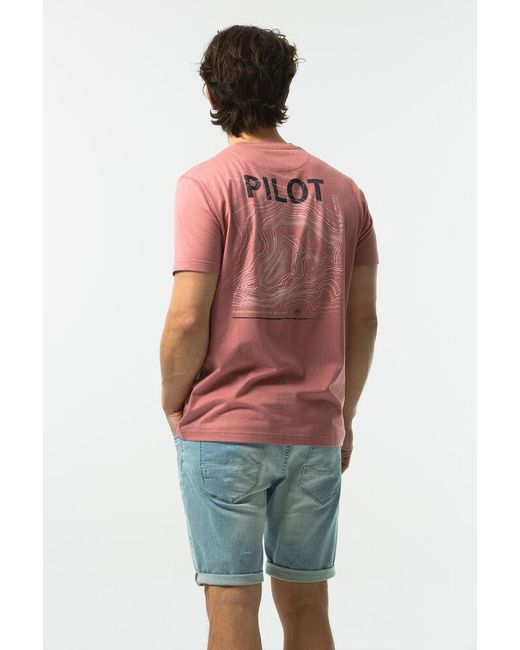 Pilot T-shirt in het Pink voor heren