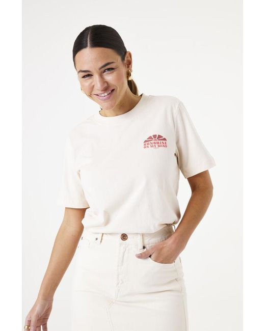 Garcia T-shirt Gebroken in het White