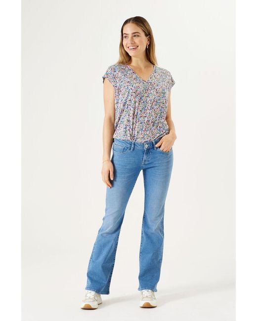 Garcia Flared Fit Jeans Medium Used in het Blauw | Lyst NL