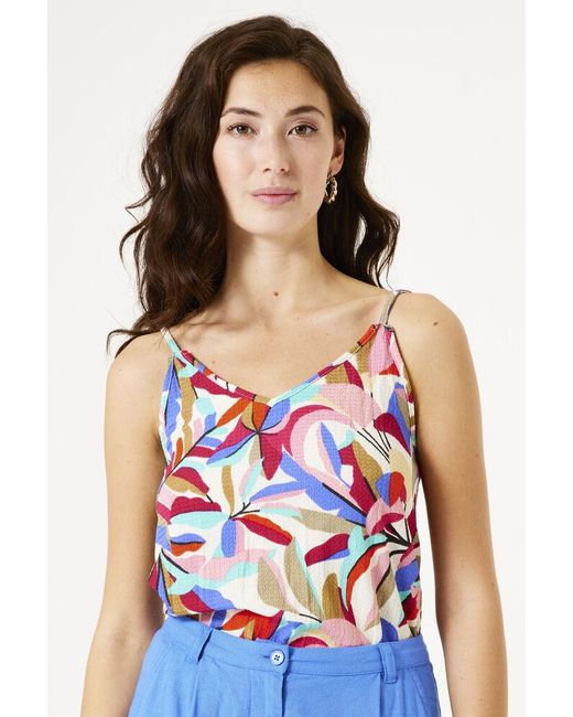 Garcia Singlet Met Print in het White