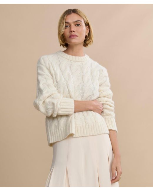 Jenni Kayne Natural Cable Serena Crewneck Top