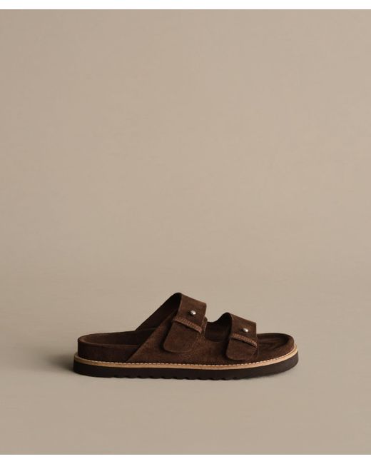 Jenni Kayne Brown Suede Hutton Slide Sandal