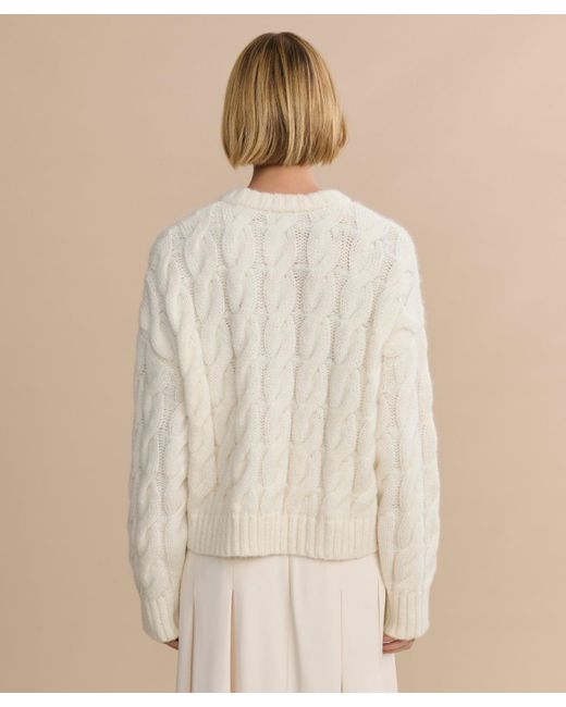 Jenni Kayne Natural Cable Serena Crewneck Top
