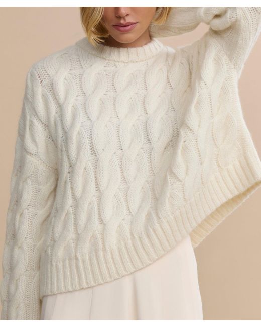 Jenni Kayne Natural Cable Serena Crewneck Top