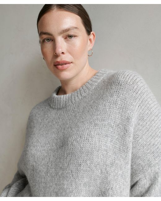 Jenni Kayne Gray Alpaca Cocoon Crewneck Top