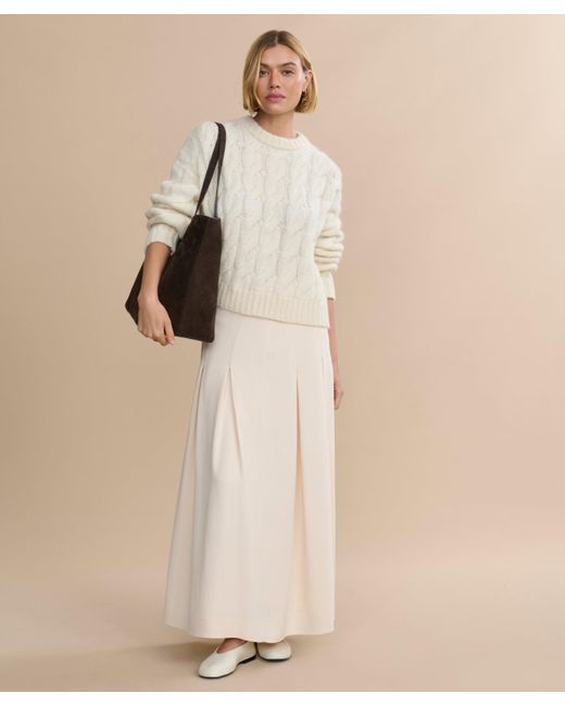 Jenni Kayne Natural Cable Serena Crewneck Top