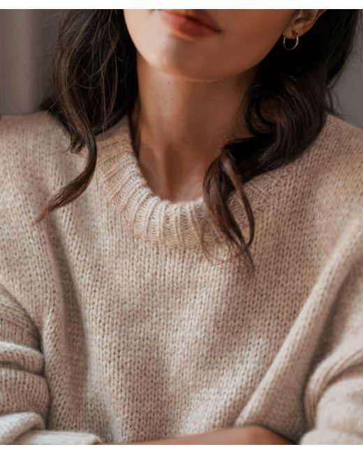 Jenni Kayne Brown Alpaca Cocoon Crewneck Top