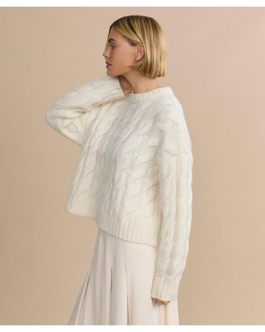 Jenni Kayne Natural Cable Serena Crewneck Top