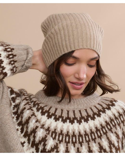 Jenni Kayne Cashmere Beanie Hat in Brown | Lyst display picture 1