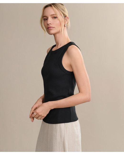 Jenni Kayne Black Cotton Rib Tank Top