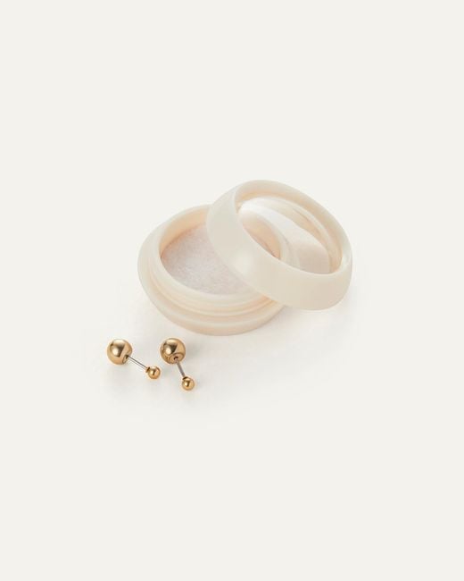 Jenny Bird White Micro Stud Earrings