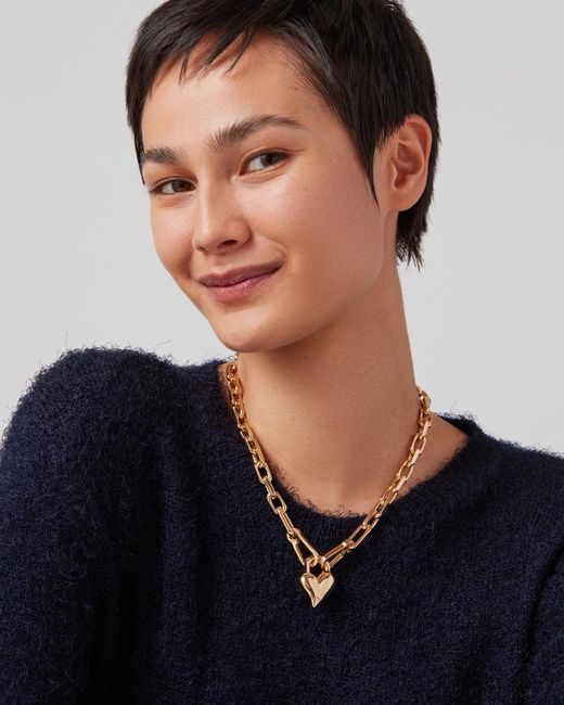 Jenny Bird Metallic Padlock Heart Pendant Necklace