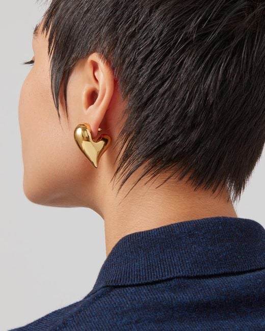 Jenny Bird Metallic Art Heart Puff Earrings