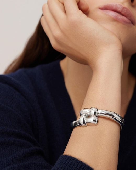 Jenny Bird White Woven Square Bangle