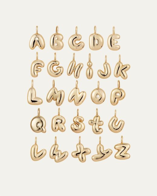 Jenny Bird White 14k Gold Bubble Letter Necklace - Q
