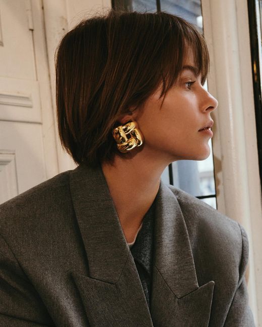 Jenny Bird Metallic Mega Woven Square Earrings