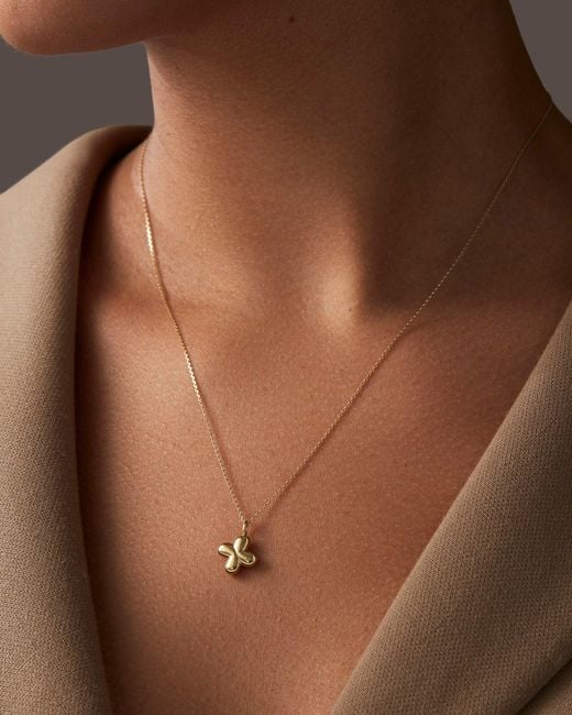 Jenny Bird White 14k Gold Bubble Letter Necklace - X