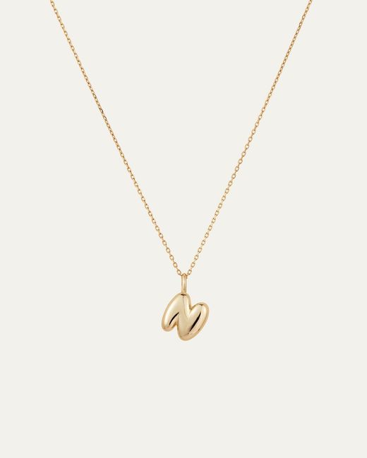 Jenny Bird White 14k Gold Bubble Letter Necklace - N