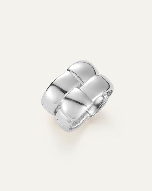 Jenny Bird White Mega Woven Square Bangle