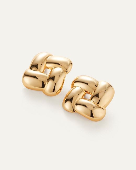 Jenny Bird Metallic Mega Woven Square Earrings