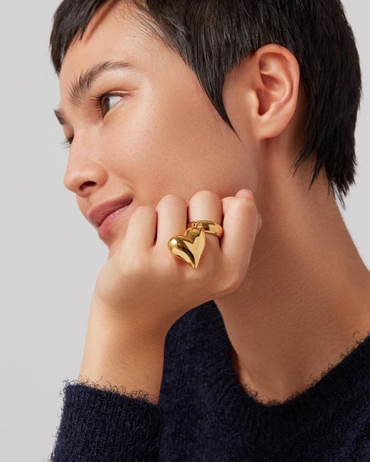 Jenny Bird White Art Heart Ring