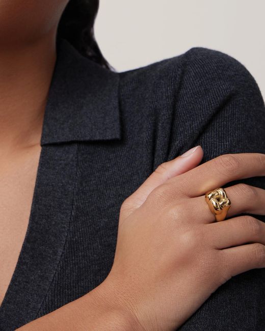 Jenny Bird White Woven Square Ring