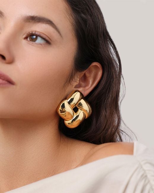 Jenny Bird Metallic Mega Woven Square Earrings