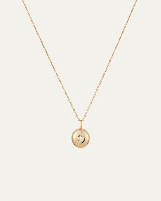 Jenny Bird White 14k Gold Bubble Letter Necklace - O