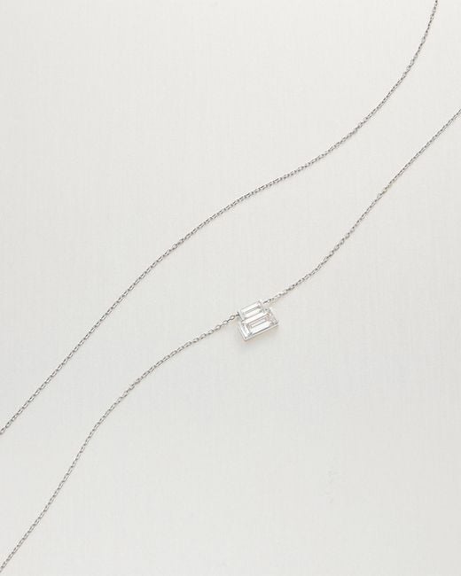 Jenny Bird Natural 14k Stacked Baguette Diamond Necklace