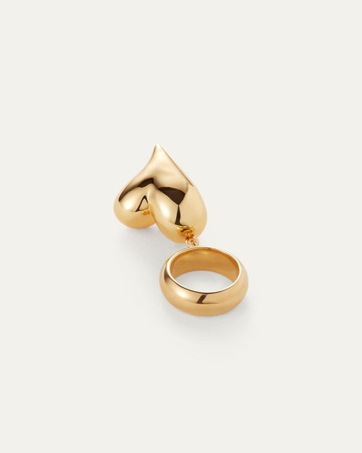 Jenny Bird White Art Heart Ring