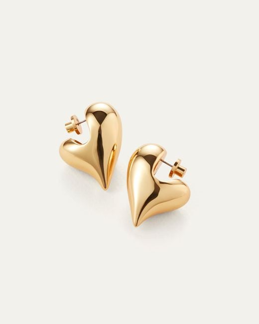 Jenny Bird Metallic Art Heart Puff Earrings