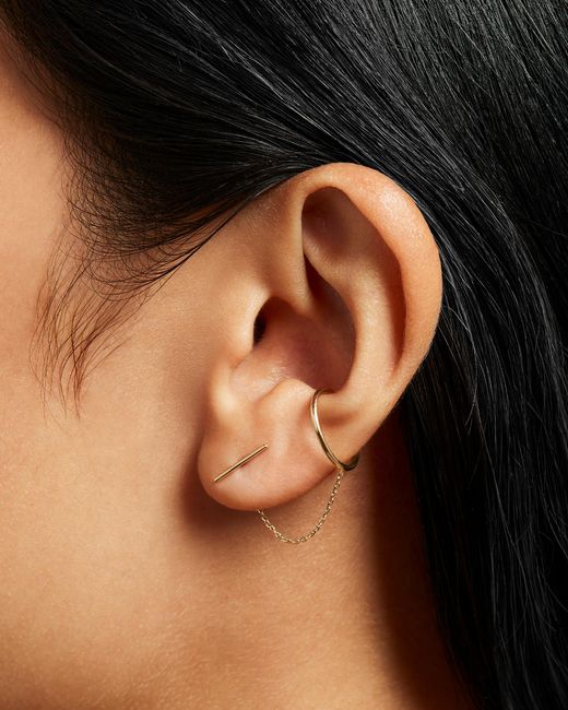 Jenny Bird Natural 14k Gold Ear Cuff With Chain