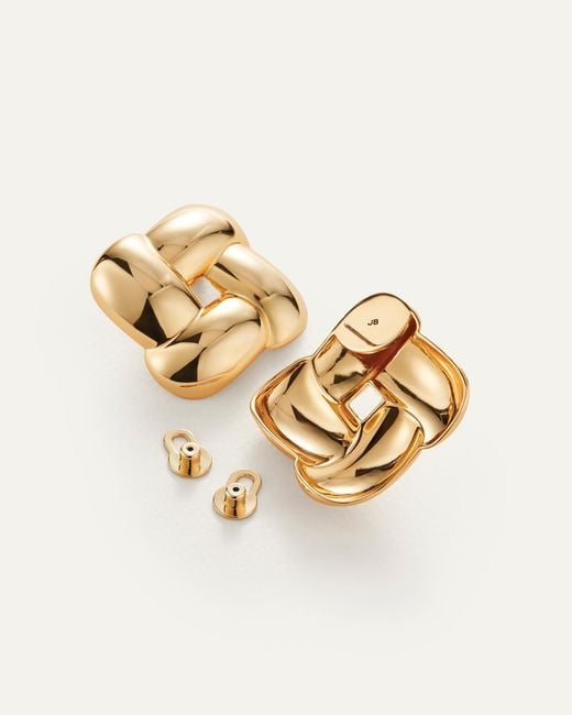 Jenny Bird Metallic Mega Woven Square Earrings