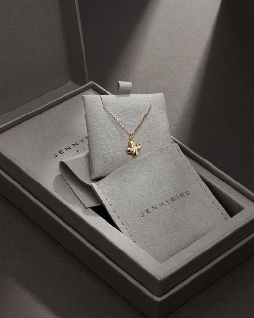 Jenny Bird White 14k Gold Bubble Letter Necklace - X