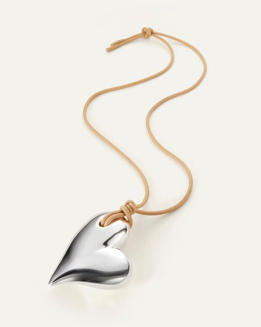 Jenny Bird Natural Mega Art Heart On A String Necklace