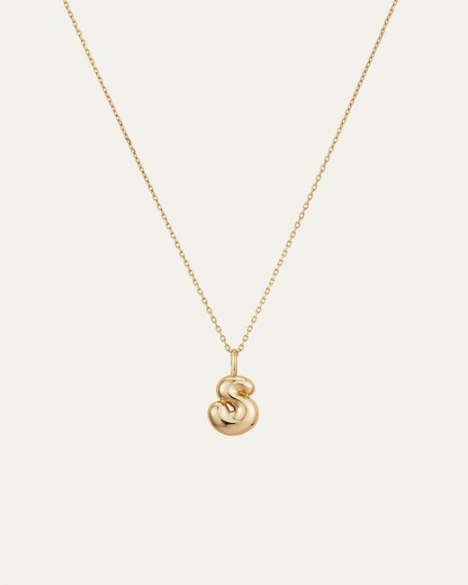 Jenny Bird White 14k Gold Bubble Letter Necklace - S
